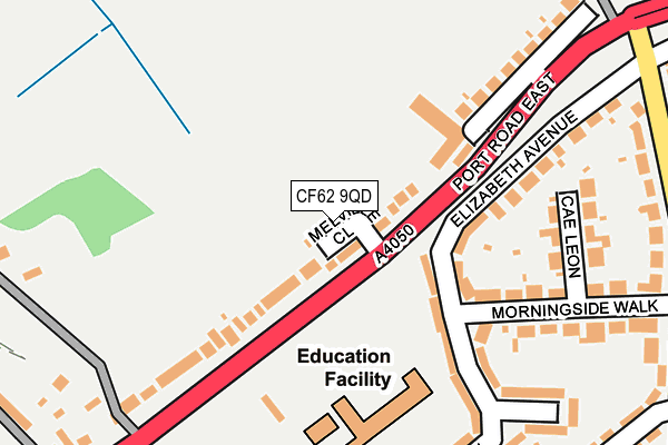 CF62 9QD map - OS OpenMap – Local (Ordnance Survey)