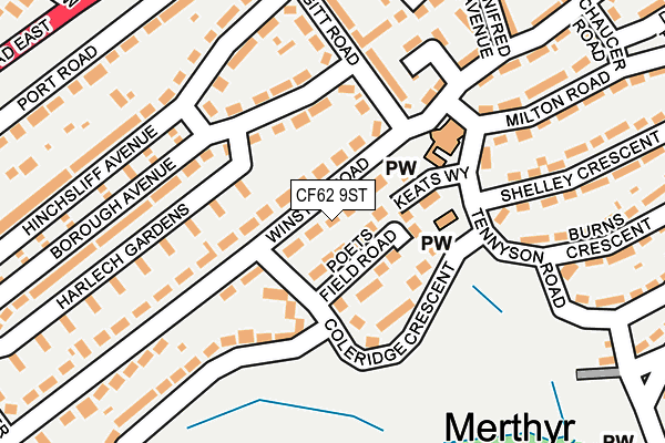 CF62 9ST map - OS OpenMap – Local (Ordnance Survey)