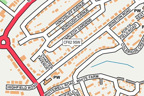 CF62 9SW map - OS OpenMap – Local (Ordnance Survey)