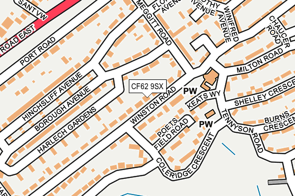 CF62 9SX map - OS OpenMap – Local (Ordnance Survey)