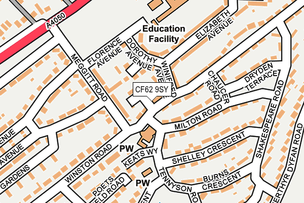 CF62 9SY map - OS OpenMap – Local (Ordnance Survey)