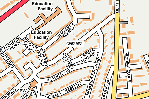 CF62 9SZ map - OS OpenMap – Local (Ordnance Survey)