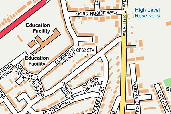 CF62 9TA map - OS OpenMap – Local (Ordnance Survey)