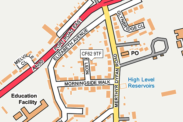 CF62 9TF map - OS OpenMap – Local (Ordnance Survey)