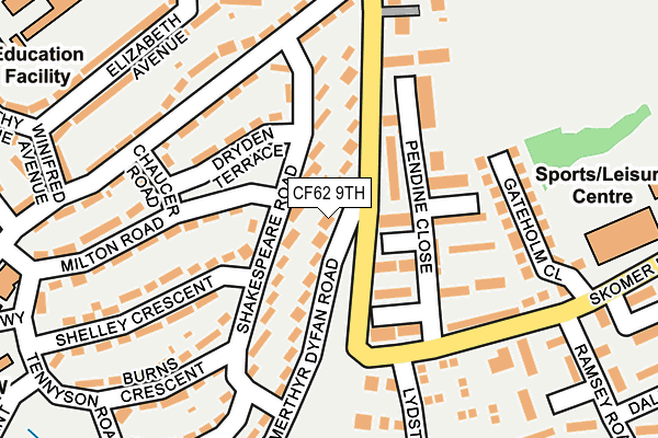 CF62 9TH map - OS OpenMap – Local (Ordnance Survey)