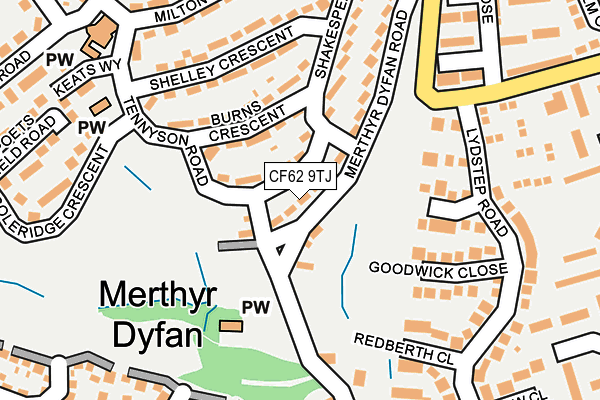 CF62 9TJ map - OS OpenMap – Local (Ordnance Survey)