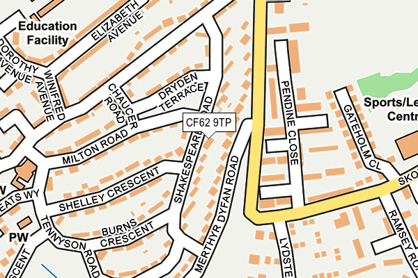 CF62 9TP map - OS OpenMap – Local (Ordnance Survey)