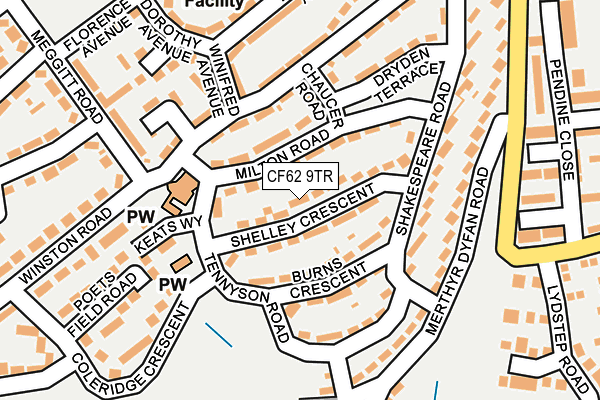 CF62 9TR map - OS OpenMap – Local (Ordnance Survey)