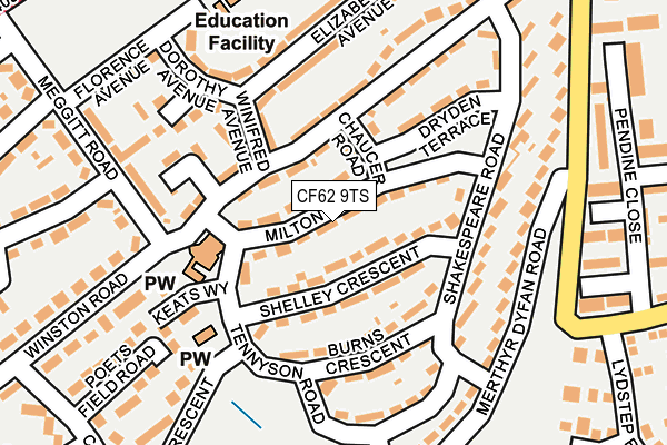 CF62 9TS map - OS OpenMap – Local (Ordnance Survey)