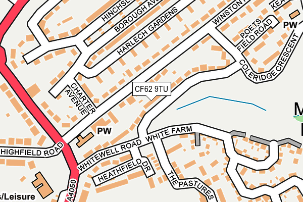 CF62 9TU map - OS OpenMap – Local (Ordnance Survey)