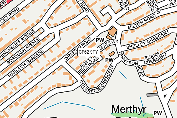 CF62 9TY map - OS OpenMap – Local (Ordnance Survey)