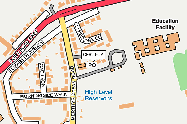 CF62 9UA map - OS OpenMap – Local (Ordnance Survey)