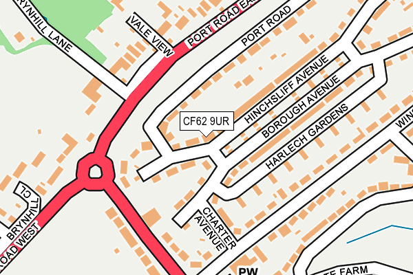 CF62 9UR map - OS OpenMap – Local (Ordnance Survey)
