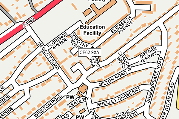 CF62 9XA map - OS OpenMap – Local (Ordnance Survey)