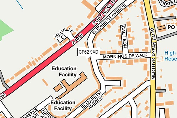 CF62 9XD map - OS OpenMap – Local (Ordnance Survey)