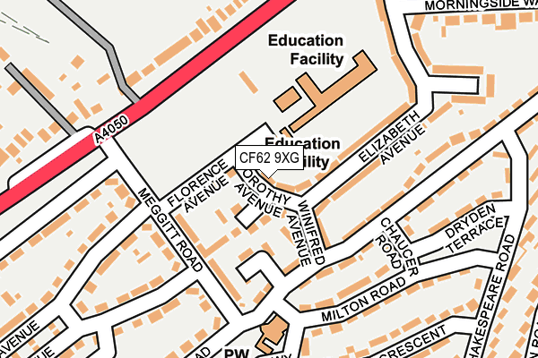 CF62 9XG map - OS OpenMap – Local (Ordnance Survey)