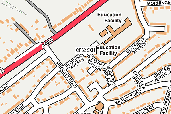 CF62 9XH map - OS OpenMap – Local (Ordnance Survey)