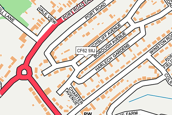 CF62 9XJ map - OS OpenMap – Local (Ordnance Survey)