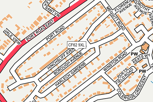 CF62 9XL map - OS OpenMap – Local (Ordnance Survey)