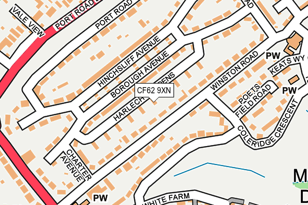 CF62 9XN map - OS OpenMap – Local (Ordnance Survey)