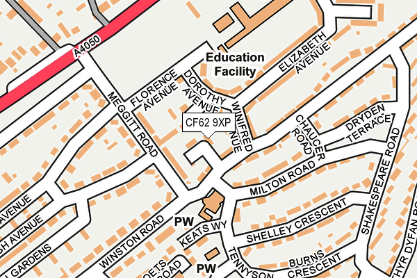 CF62 9XP map - OS OpenMap – Local (Ordnance Survey)