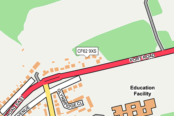 CF62 9XS map - OS OpenMap – Local (Ordnance Survey)