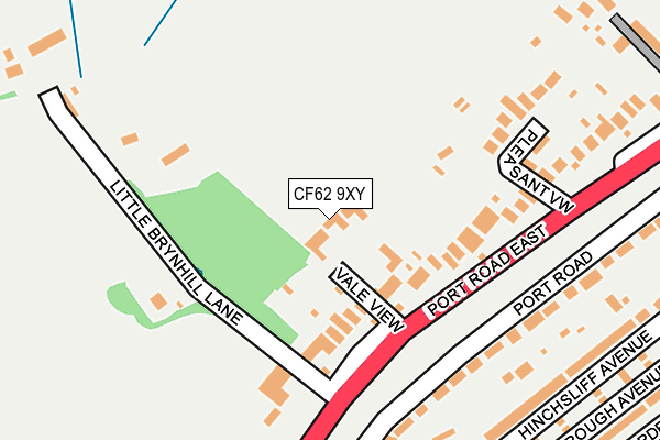 CF62 9XY map - OS OpenMap – Local (Ordnance Survey)