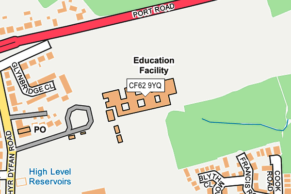 CF62 9YQ map - OS OpenMap – Local (Ordnance Survey)