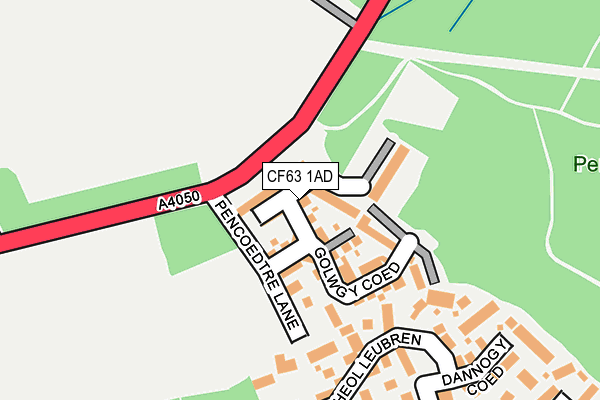 CF63 1AD map - OS OpenMap – Local (Ordnance Survey)