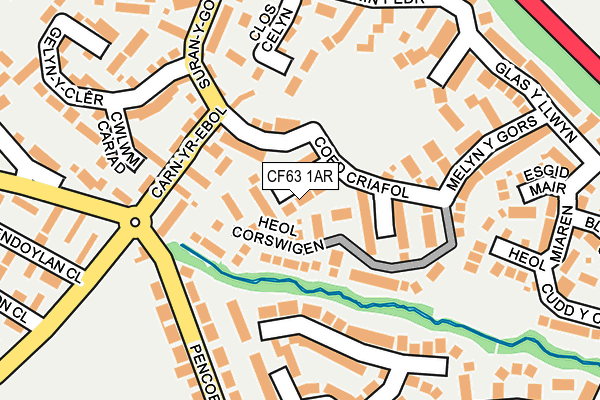 CF63 1AR map - OS OpenMap – Local (Ordnance Survey)
