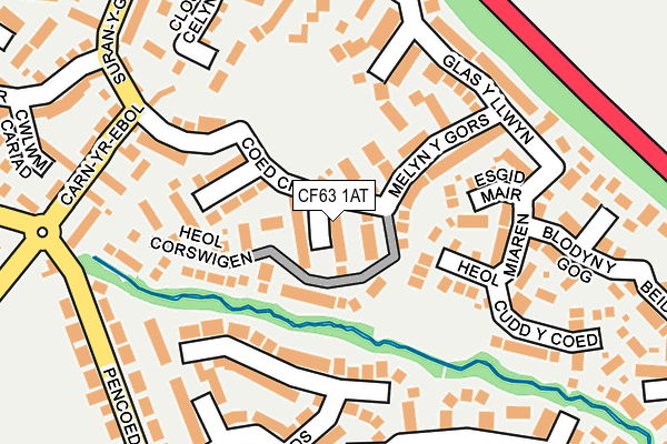 CF63 1AT map - OS OpenMap – Local (Ordnance Survey)