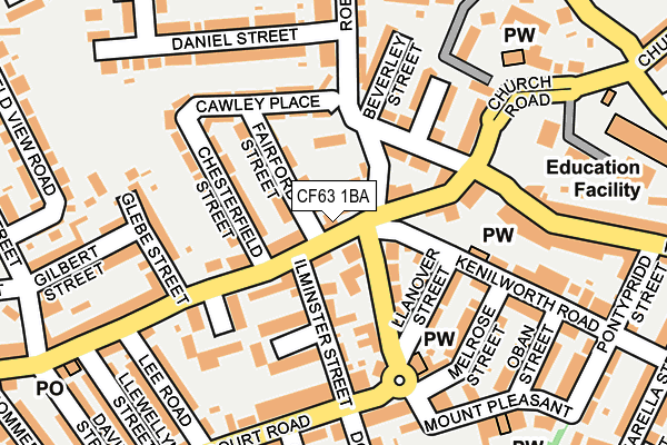 CF63 1BA map - OS OpenMap – Local (Ordnance Survey)