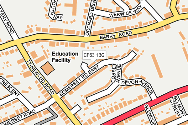 CF63 1BG map - OS OpenMap – Local (Ordnance Survey)