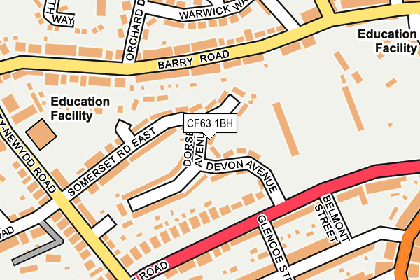 CF63 1BH map - OS OpenMap – Local (Ordnance Survey)