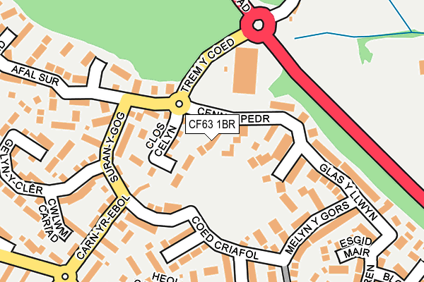 CF63 1BR map - OS OpenMap – Local (Ordnance Survey)