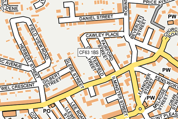 CF63 1BS map - OS OpenMap – Local (Ordnance Survey)