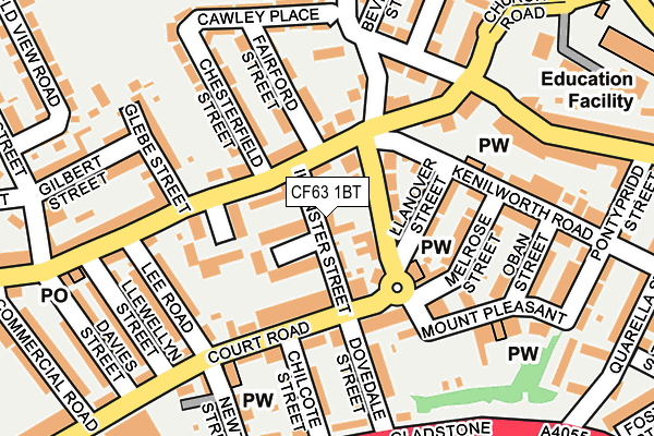 CF63 1BT map - OS OpenMap – Local (Ordnance Survey)