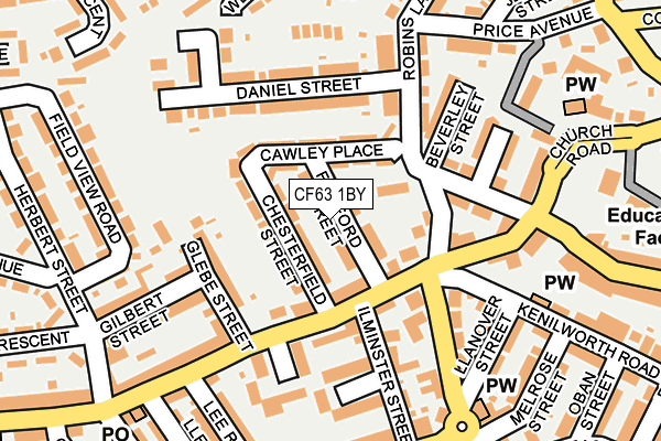 CF63 1BY map - OS OpenMap – Local (Ordnance Survey)