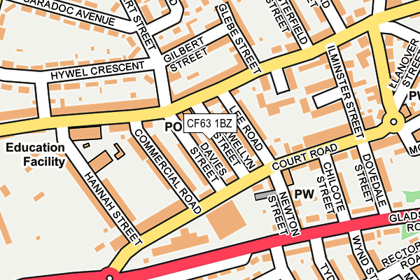 CF63 1BZ map - OS OpenMap – Local (Ordnance Survey)