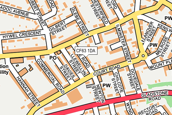 CF63 1DA map - OS OpenMap – Local (Ordnance Survey)