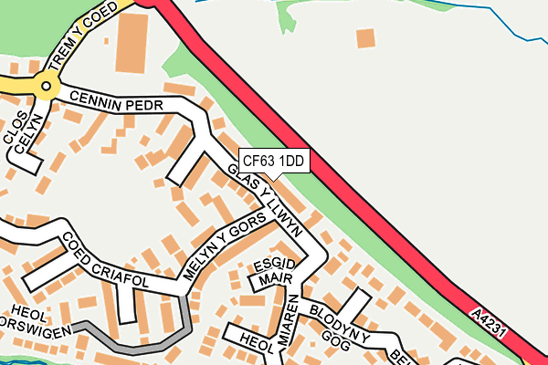 CF63 1DD map - OS OpenMap – Local (Ordnance Survey)