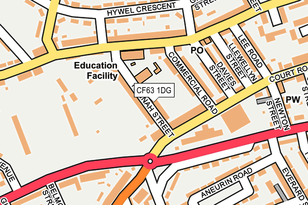 CF63 1DG map - OS OpenMap – Local (Ordnance Survey)