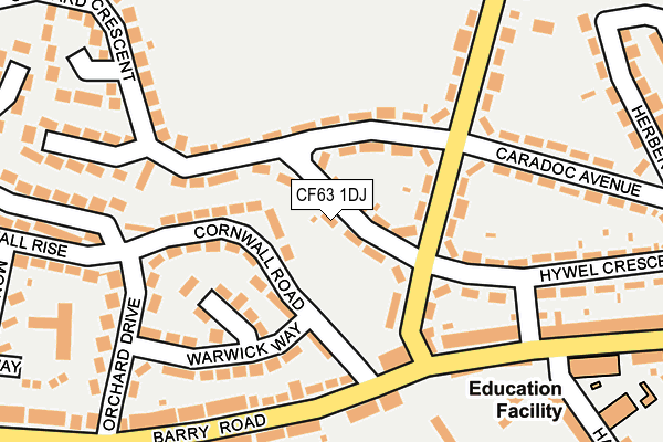 CF63 1DJ map - OS OpenMap – Local (Ordnance Survey)