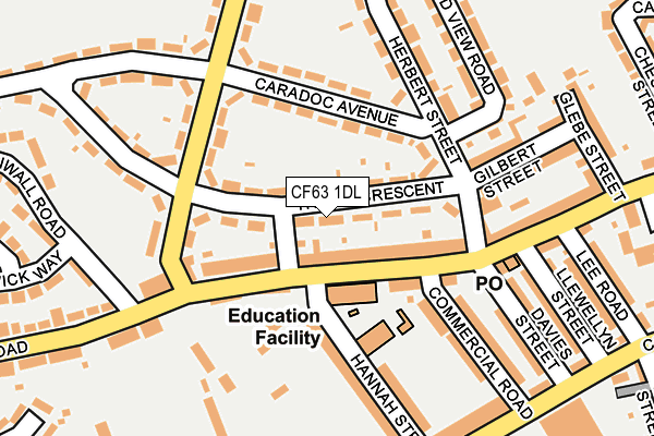 CF63 1DL map - OS OpenMap – Local (Ordnance Survey)