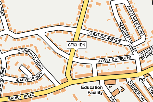 CF63 1DN map - OS OpenMap – Local (Ordnance Survey)