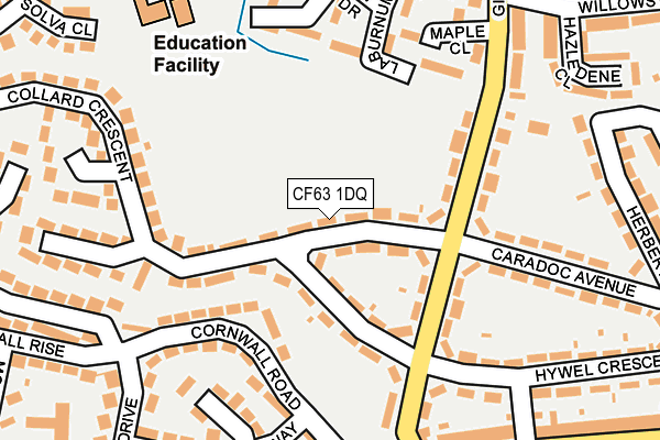 CF63 1DQ map - OS OpenMap – Local (Ordnance Survey)