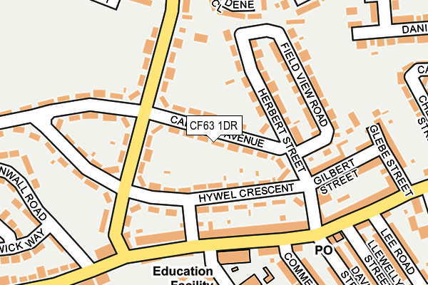 CF63 1DR map - OS OpenMap – Local (Ordnance Survey)