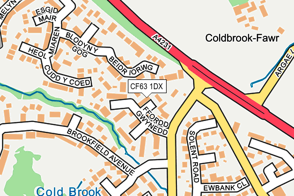 CF63 1DX map - OS OpenMap – Local (Ordnance Survey)