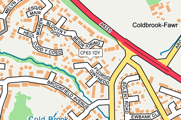 CF63 1DY map - OS OpenMap – Local (Ordnance Survey)