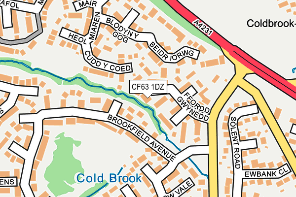 CF63 1DZ map - OS OpenMap – Local (Ordnance Survey)